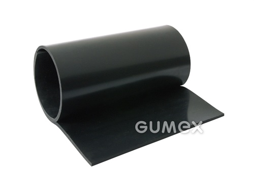 Gummi A590, 1mm, 0-lagig, Breite 1400mm, 60°ShA, antistatisch, SBR-NR, -30°C/+70°C, schwarz, 